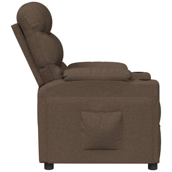 vidaXL Fauteuil inclinable Marron Tissu
