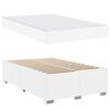 vidaXL Cadre de lit avec matelas Blanc 120 x 200 cm tissu