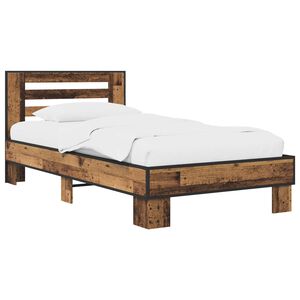 vidaXL Cadre de lit avec t&ecirc;te de lit Bois ancien 80 x 200 cm