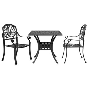 vidaXL Ensemble de bistro 3 pcs noir aluminium coul&eacute;
