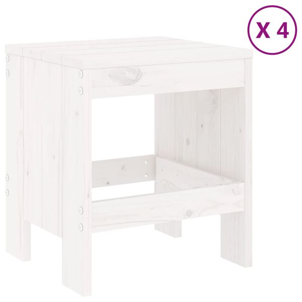 vidaXL Ensemble à manger de jardin 5pcs blanc bois massif de pin