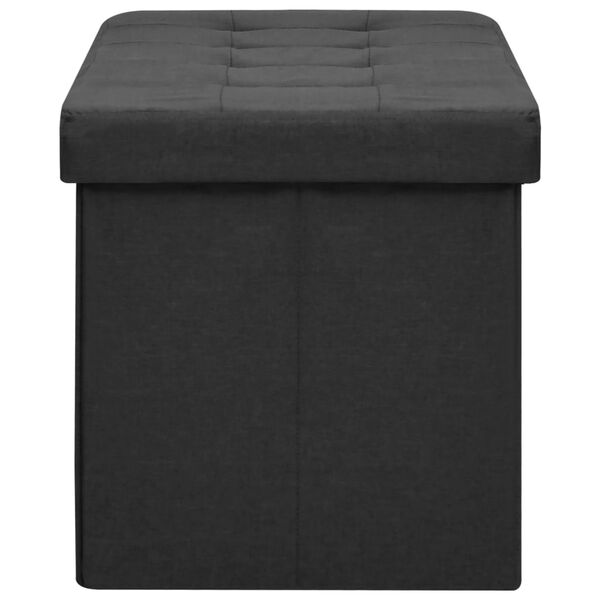 vidaXL Banc de rangement pliable Noir Faux lin