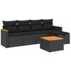 vidaXL Salon de jardin 6 pcs avec coussins noir r&eacute;sine tress&eacute;e