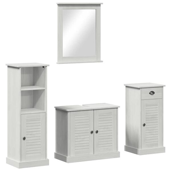 vidaXL Ensemble de mobilier de salle de bain 4 pcs Blanc antique