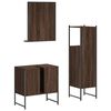 vidaXL Ensemble d'armoires de salle de bain 3 pcs ch&ecirc;ne marron