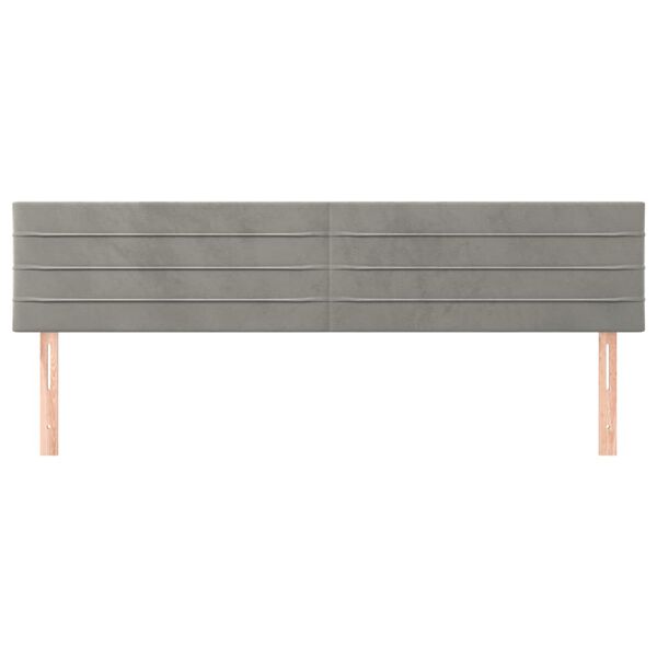 vidaXL T&ecirc;tes de lit Gris clair 180x5x78/88 cm Velours