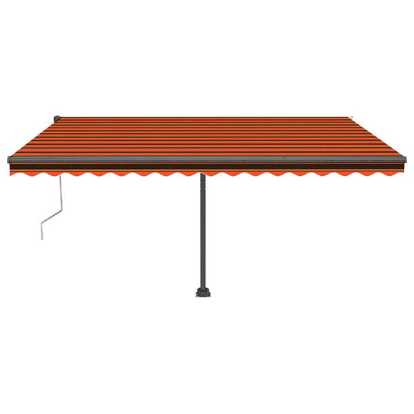 vidaXL Auvent automatique capteur de vent LED 450x350 cm Orange marron