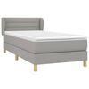 vidaXL Sommier &agrave; lattes de lit avec matelas Gris clair 100x200cm Tissu