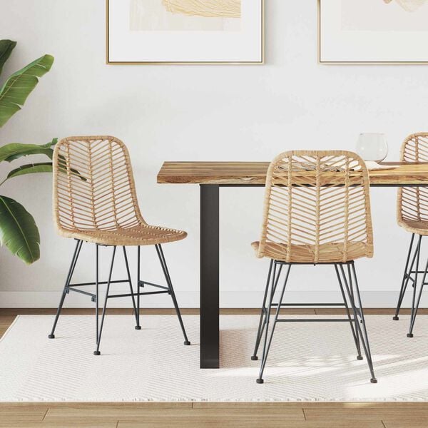 vidaXL Chaise de salle à manger 2 pcs Naturel 44,5 x 55 x 85 cm