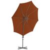 vidaXL Parasol de jardin en porte-à-faux avec mât en acier terre cuite