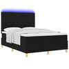 vidaXL Lit &agrave; ressort LED avec matelas Noir 140 x 190 cm tissu