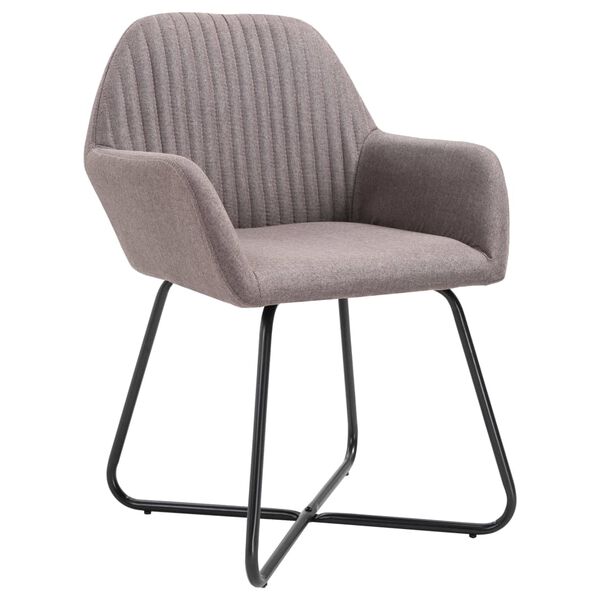 vidaXL Chaises &agrave; manger lot de 6 taupe tissu