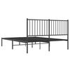 vidaXL Cadre de lit m&eacute;tal sans matelas avec t&ecirc;te de lit noir 140x190cm