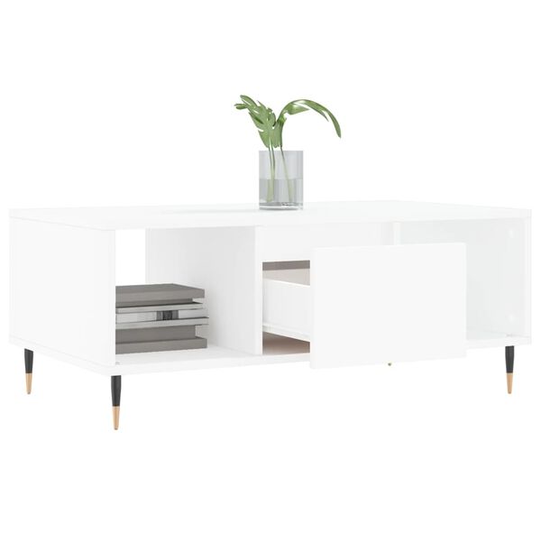 vidaXL Table basse Blanc 90x50x36,5 cm Bois d'ingénierie