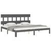 vidaXL Cadre de lit sans matelas gris 200x200 cm bois massif de pin