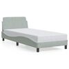 vidaXL Cadre de lit Dover Gris clair 90x190 cm velours