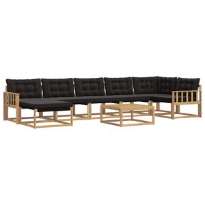 vidaXL Ensemble de canap&eacute;s d'ext&eacute;rieur 8 pc Blanc et noir