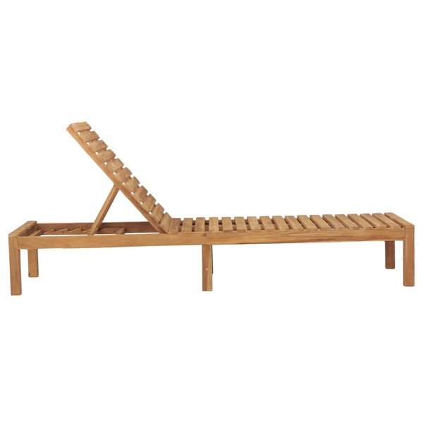 vidaXL Chaise longue bois de teck solide