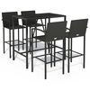 vidaXL Ensemble de bar de jardin 5 pcs noir r&eacute;sine tress&eacute;e