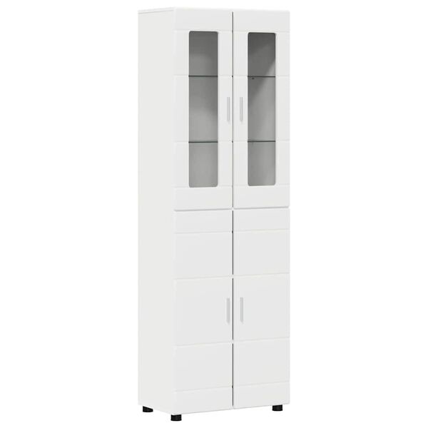 vidaXL Haut Armoire Blanc 60 x 35 x 182 cm Bois d'ing&eacute;nierie