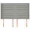 vidaXL T&ecirc;te de lit avec oreilles Gris clair 147x16x118/128 cm Tissu