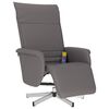vidaXL Fauteuil inclinable de massage repose-pieds gris similicuir