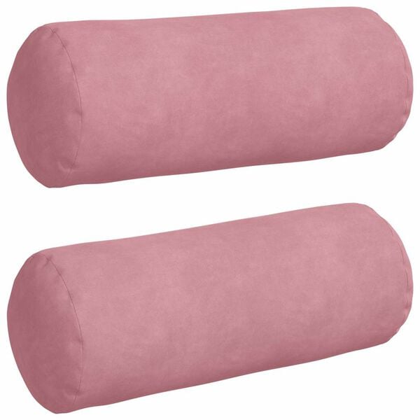 vidaXL Coussins d'accent 2 pcs Rose Ø 15 x 40 cm