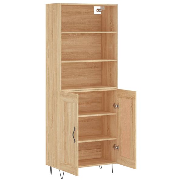 vidaXL Buffet haut Ch&ecirc;ne sonoma 69,5x34x180 cm Bois d'ing&eacute;nierie