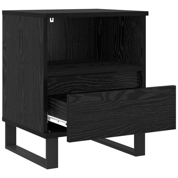 vidaXL Armoire de lit Ch&ecirc;ne noir 40 x 35 x 50 cm Bois d'ing&eacute;nierie