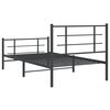 vidaXL Cadre de lit m&eacute;tal sans matelas avec pied de lit noir 100x190cm