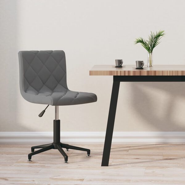 vidaXL Chaise pivotante de bureau Gris fonc&eacute; Velours