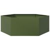 vidaXL Jardini&egrave;re vert olive hexagone 138x120x45 cm acier