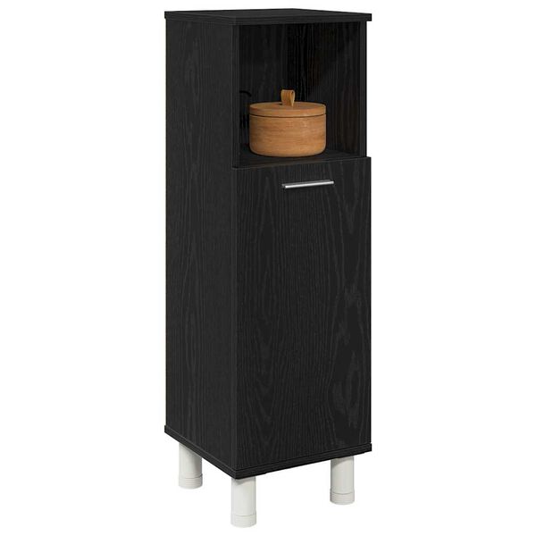 vidaXL Cabinet de salle de bain avec porte Chêne noir 30 x 30 x 95 cm