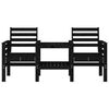 vidaXL Banc de jardin avec table 2 places noir bois massif de pin