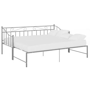 vidaXL Cadre de canapé-lit extensible sans matelas gris métal 90x200cm