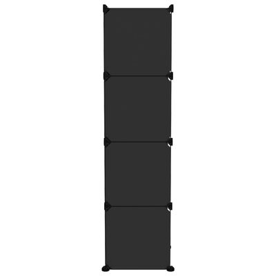 vidaXL Cubes de rangement 12 pcs Noir PP