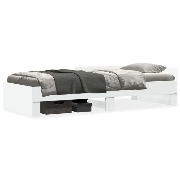 vidaXL Cadre de lit sans matelas blanc 75x190 cm bois d'ingénierie