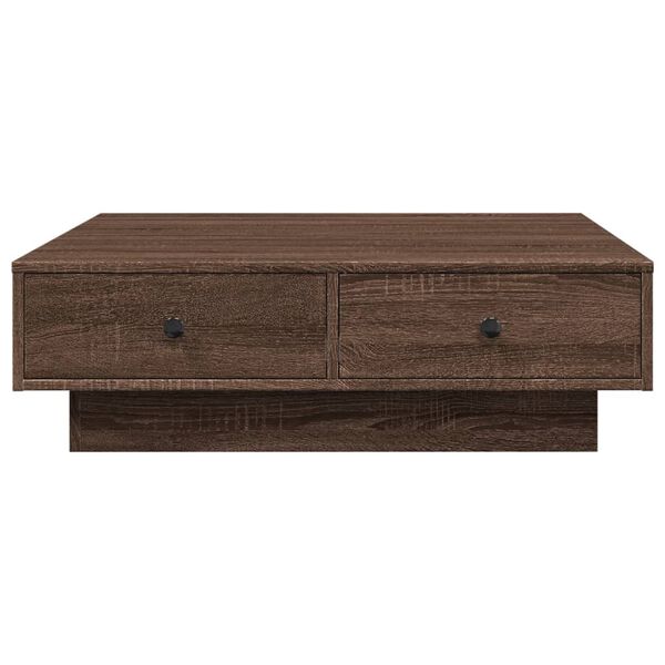 vidaXL Table basse Ch&ecirc;ne marron 90x90x28 cm Bois d'ing&eacute;nierie
