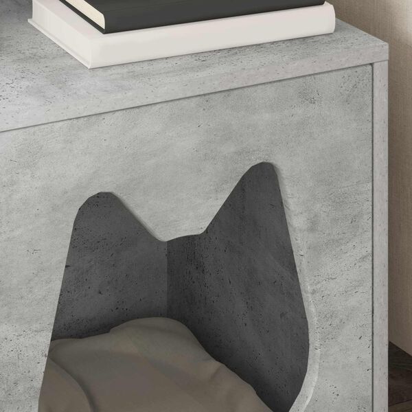 vidaXL Maison pour chat B&eacute;ton 42,5 x 40 x 53,5 cm Bois d'ing&eacute;nierie