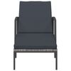vidaXL Chaise longue de jardin avec coussin R&eacute;sine tress&eacute;e Gris