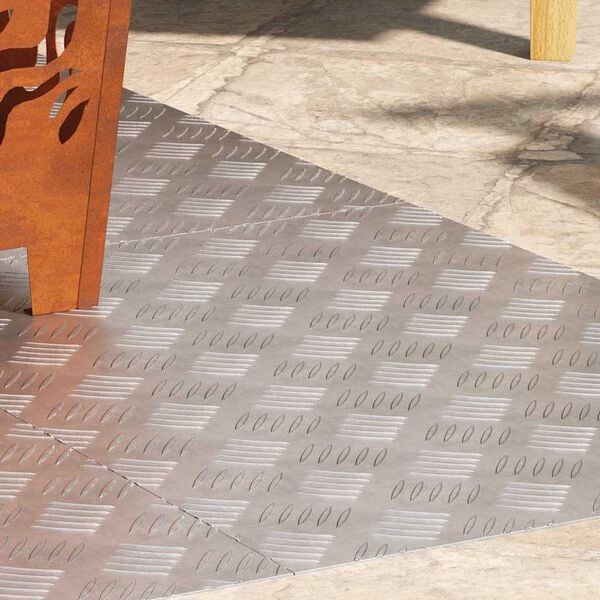 vidaXL Nez de marche Rectangulaire 4 pcs Argent&eacute; 70 x 50 cm Aluminium