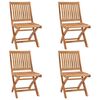 vidaXL Chaises pliables de jardin avec coussins lot de 4 Teck solide