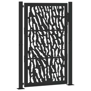 vidaXL Portail de jardin noir 100x150 cm en acier avec motif de traces