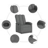 vidaXL Fauteuil inclinable en tissu gris foncé