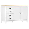 vidaXL Buffet Hill Blanc 130x40x80 cm Bois de pin solide