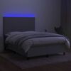 vidaXL Sommier &agrave; lattes de lit et matelas et LED Gris clair 140x190 cm