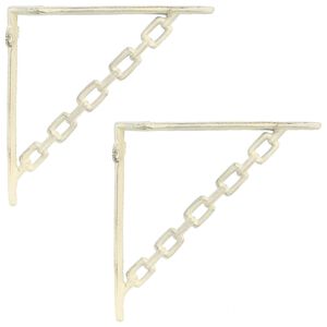 vidaXL Supports d'&eacute;tag&egrave;re murale 2 pc Blanc antique 10,5 x 10,5 x 3 cm