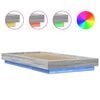 vidaXL Cadre de lit et lumières LED sans matelas sonoma gris 90x200 cm