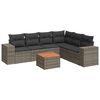 vidaXL Salon de jardin avec coussins 7 pcs gris r&eacute;sine tress&eacute;e