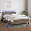vidaXL Sommier &agrave; lattes de lit avec matelas LED Taupe 140x200 cm Tissu